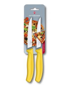 Victorinox Swiss Classic Steak & Pizza Knife "Gourmet" 12cm Set of 2 Yellow