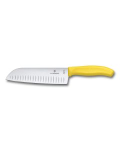 Victorinox Swiss Classic Santoku Knife Fluted Edge 17cm Yellow